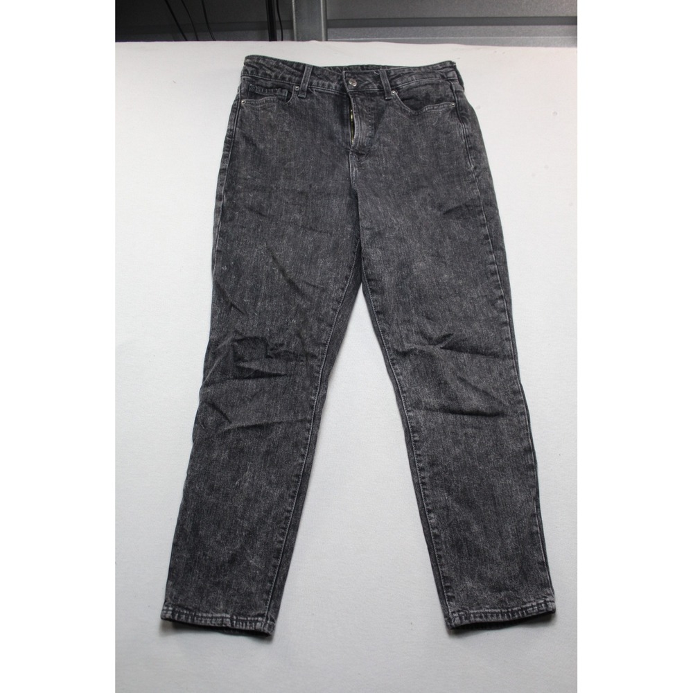 Old Navy O.G. Straight Jeans Women Size 10 Black Excellent High Rise Acid Wash